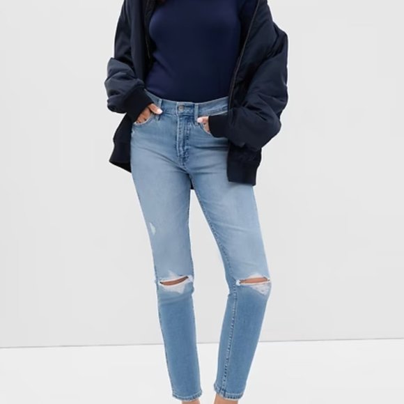 Light Blue Distressed Women Jeans - Picture 1 of 5